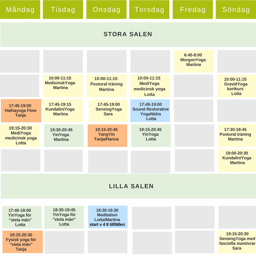 Vårens schema yoga o meditation 2025 Vårens schema yoga o meditation 2025